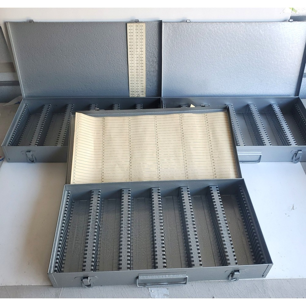 Logan‎ #110 De Luxe 2x2 Slide Trays Gray Lot of 3